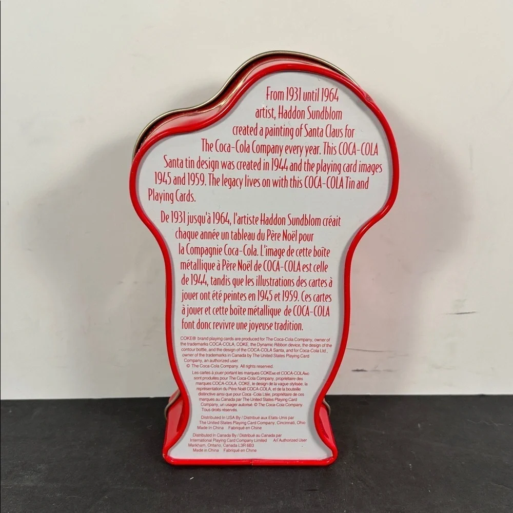 Coca Cola Haddon Sundblom Santa Shaped Collectible Tin 6.5”